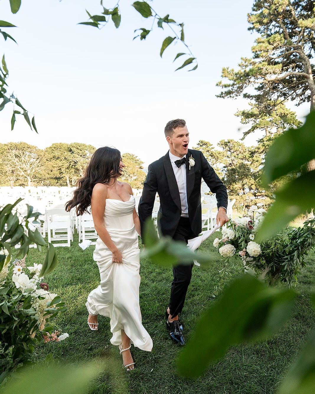 Ella and Tyler on their wedding day at the Winslow Estate