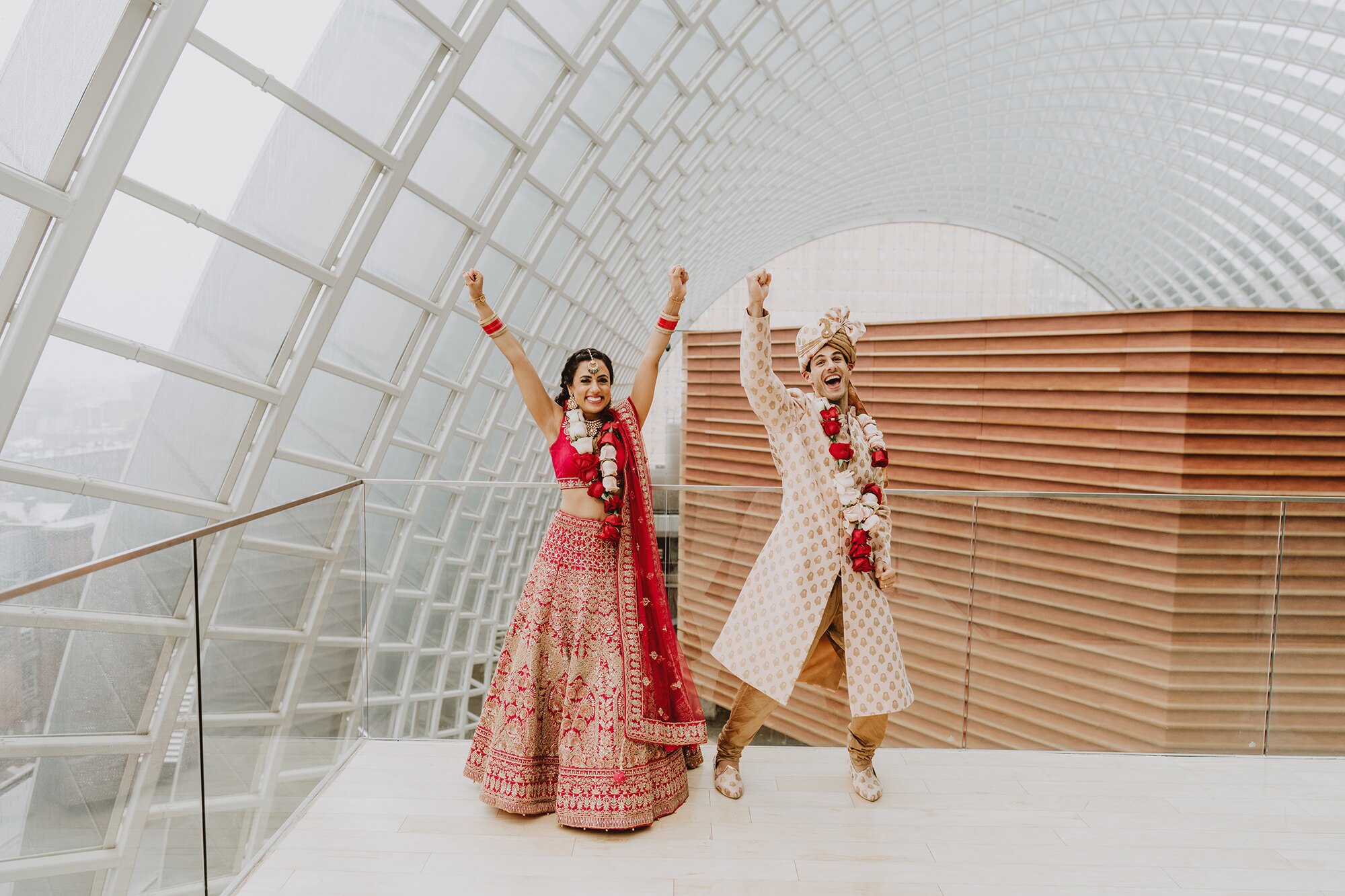 Sanjana and Andrew celebrating at the Kimmel Center