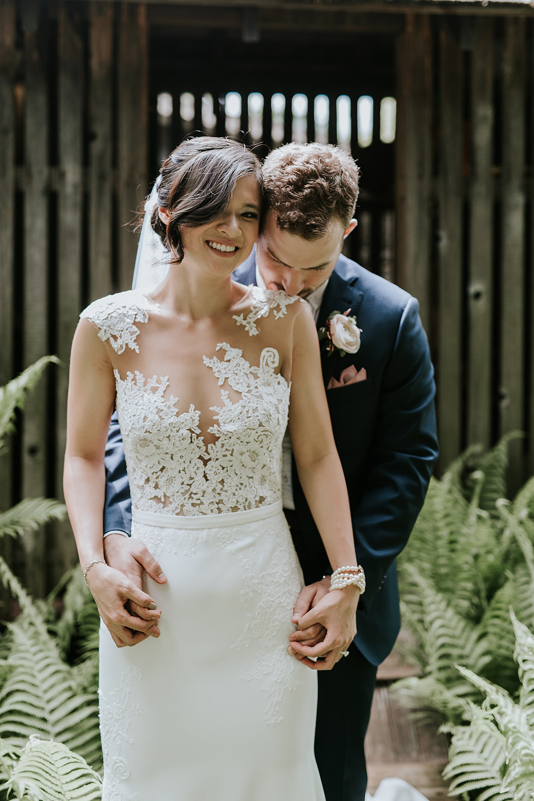 Cat and Andrew together on their wedding day