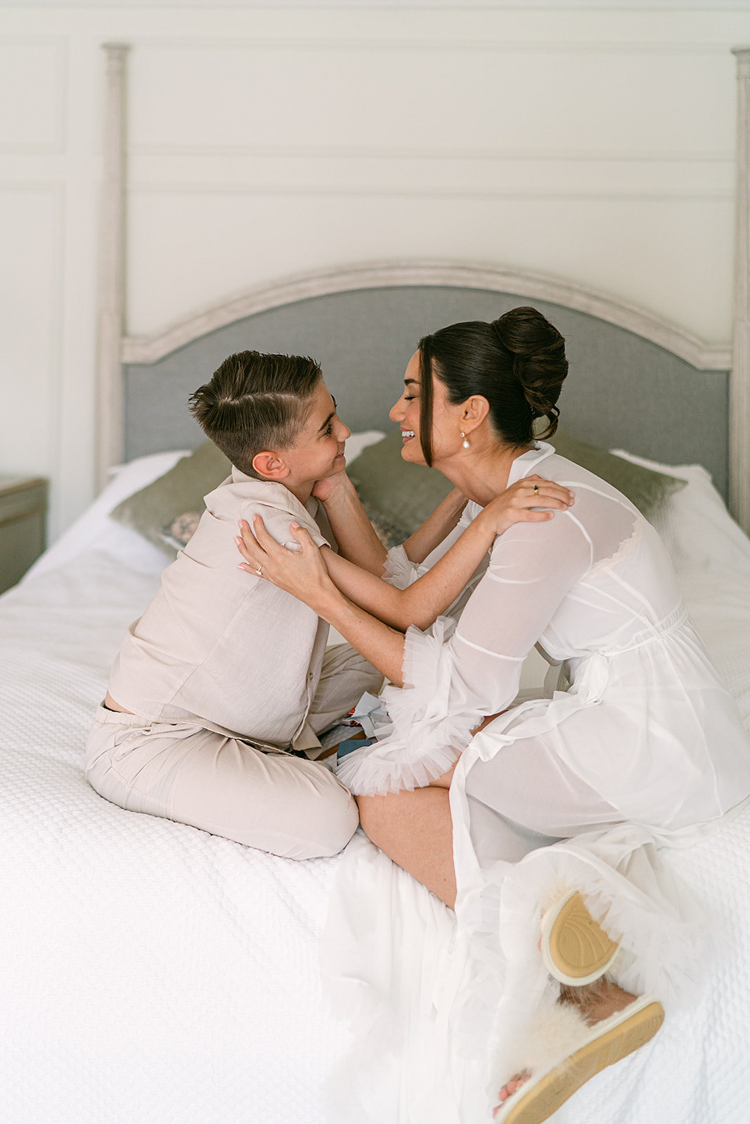 Audrey and Dan sharing a quiet moment before their Winterthur wedding