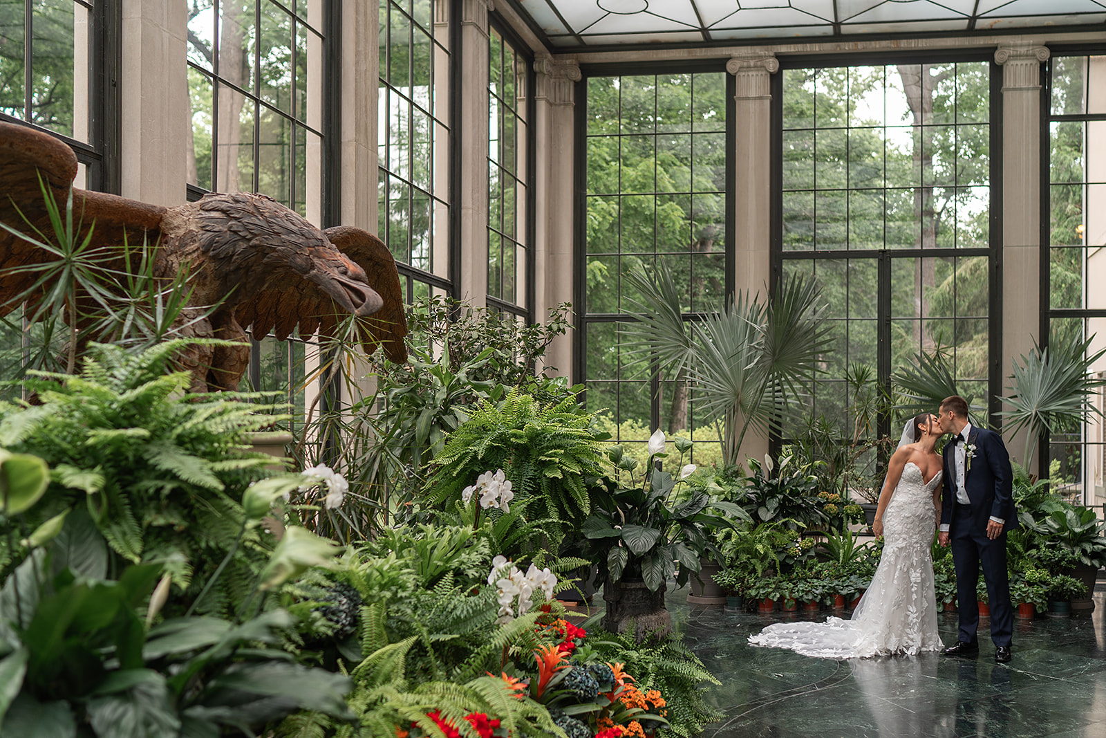 Audrey and Dan together inside the Winterthur conservatory